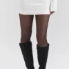 Asher Ivory Cashmere Mini Skjørt