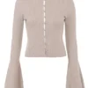 Aster Biscuit langermet cardigan i ull og kashmir