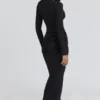 Athena svart langermet maxi-kjol i crepe-jersey