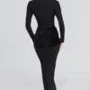 Athena svart langermet maxi-kjol i crepe-jersey