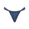 Athens Deep Blue Gathered High Leg Bikinier