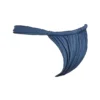 Athens Deep Blue Gathered High Leg Bikinier