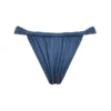 Athens Deep Blue Gathered High Leg Bikinier