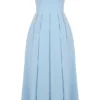 Audrey Tuscan Blue Strapless Midi Sommerkjoler
