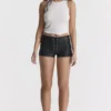Azora svarte veganske mikro-minishorts