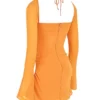Baby Tangerine Chiffon Halter Mini Kjol