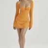 Baby Tangerine Chiffon Halter Mini Kjol