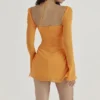 Baby Tangerine Chiffon Halter Mini Kjol