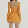Baby Tangerine Chiffon Halter Mini Kjol