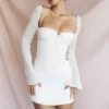 Babydoll Ivory Chiffon Halter Mini Kjoler