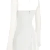 Babydoll Ivory Chiffon Halter Mini Kjoler