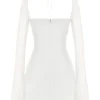 Babydoll Ivory Chiffon Halter Mini Kjoler