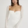 Babydoll Ivory Chiffon Halter Mini Kjoler