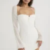 Babydoll Ivory Chiffon Halter Mini Kjoler