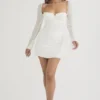 Babydoll Ivory Chiffon Halter Mini Kjoler