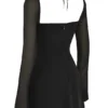 BabyDoll svart chiffong halterneck minikjole