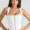 Balconette Ivory Fitted Korsetter Top