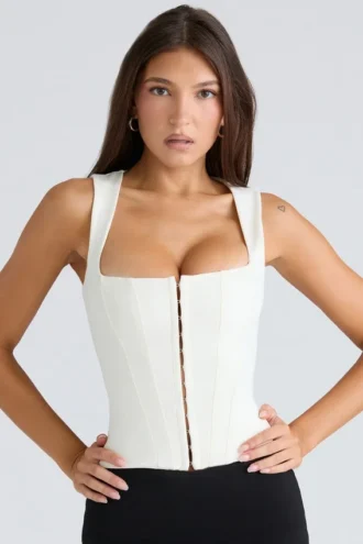 Balconette Ivory Fitted Korsetter Top