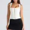 Balconette Ivory Fitted Korsetter Top