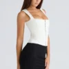 Balconette Ivory Fitted Korsetter Top