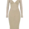 Beatrice beige korsetter-midikjol