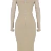 Beatrice beige korsetter-midikjol