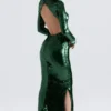 Belle Pine Green Sequin Maxi Kjoler