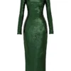 Belle Pine Green Sequin Maxi Kjoler