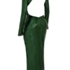 Belle Pine Green Sequin Maxi Kjoler
