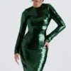Belle Pine Green Sequin Maxi Kjoler