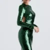 Belle Pine Green Sequin Maxi Kjoler