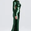 Belle Pine Green Sequin Maxi Kjoler