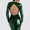 Belle Pine Green Sequin Maxi Kjoler