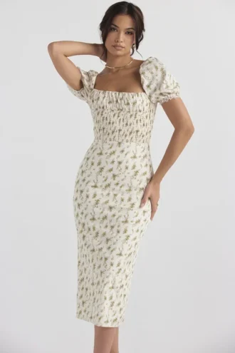 Bellucci Garden Print Shirred Sommerkjoler