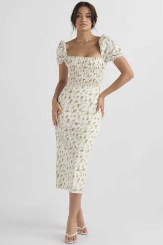 Bellucci Garden Print Shirred Sommerkjoler