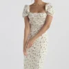 Bellucci Garden Print Shirred Sommerkjoler