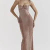 Bonita Cafe Au Lait Sequin Maxi Kjoler