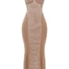 Bonita Cafe Au Lait Sequin Maxi Kjoler