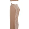Bonita Cafe Au Lait Sequin Maxi Kjoler