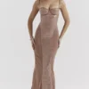 Bonita Cafe Au Lait Sequin Maxi Kjoler