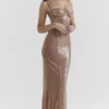Bonita Cafe Au Lait Sequin Maxi Kjoler