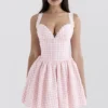 Brigitte Strawberry Shortcake Gingham Korsetter Mini Kjoler