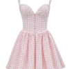 Brigitte Strawberry Shortcake Gingham Korsetter Mini Kjoler