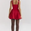 Bunny Holly rød crepe minikjole