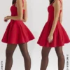 Bunny Holly rød crepe minikjole