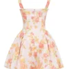 Bunny Peach Poppy Print Twill minikjole