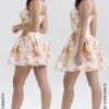 Bunny Peach Poppy Print Twill minikjole