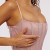 Cadie korsetter i rosa sateng