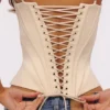 Cadie Vintage elfenbensfarget satin-topper