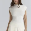 Caia Ivory Wool Boucle Knit Topper